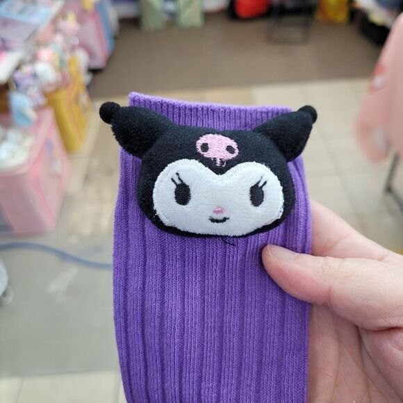 2/$20 Brand New Black/Purple Kuromi Socks Kids #1 - Picture 3 of 6